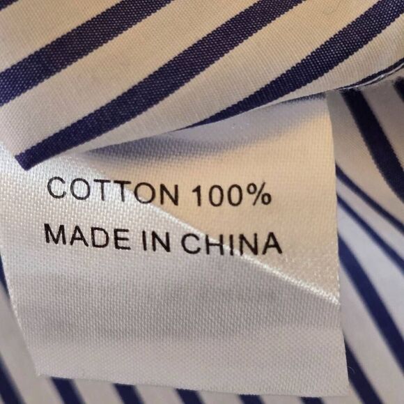 Cortland Park Womens Striped 1/4 Button Long Sleeve Shirt Blue White Size Medium - Picture 10 of 11